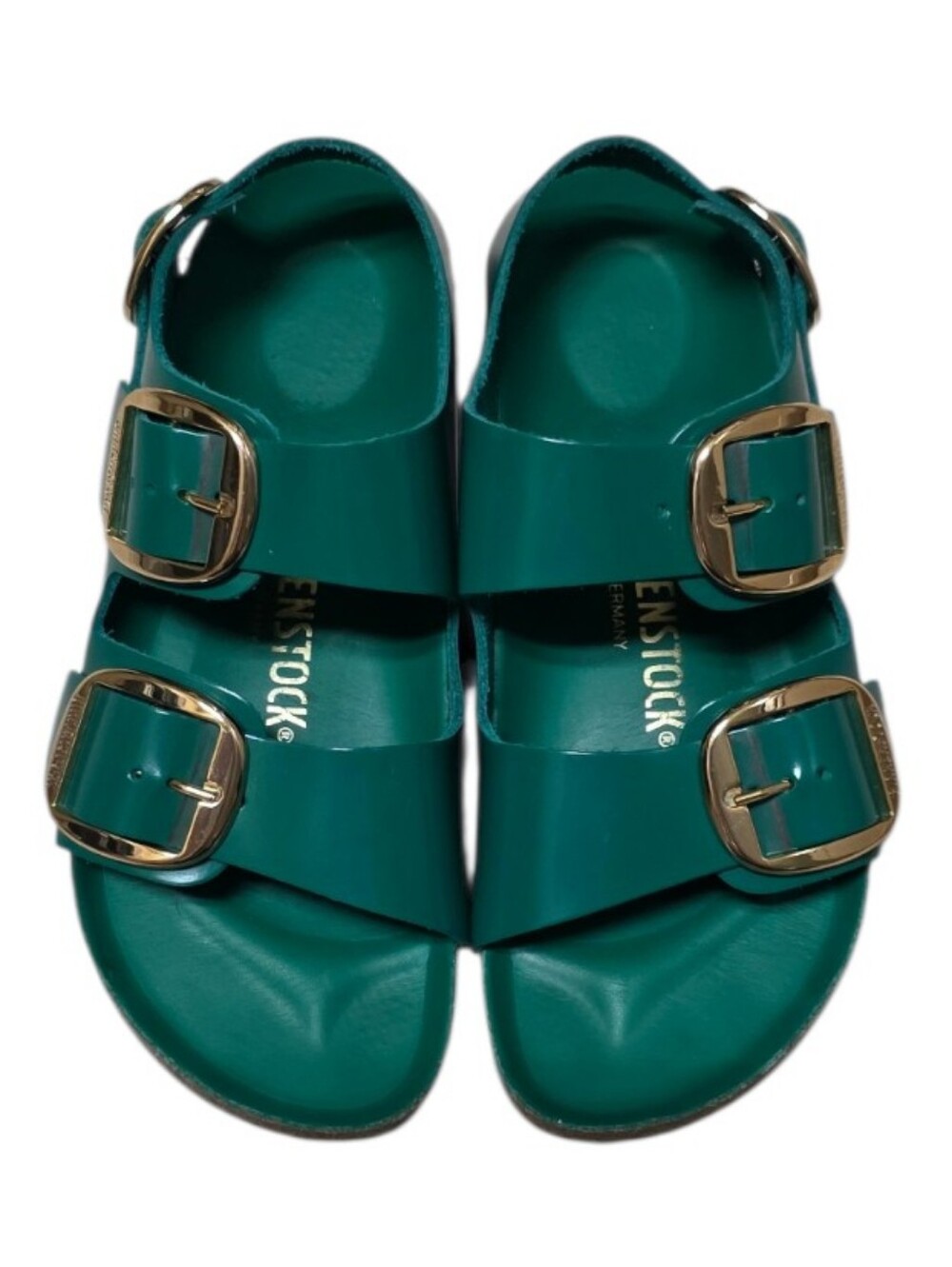 Birkenstock Milano Big Buckle High Shine Emeral Green Boho Leather Sandals
